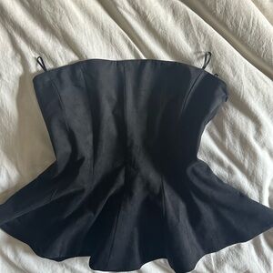 Zara Black Strapless Peplum